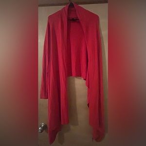 LAUREN RALPH LAUREN Cashmere Cardigan Red Waterfall Women's Size L